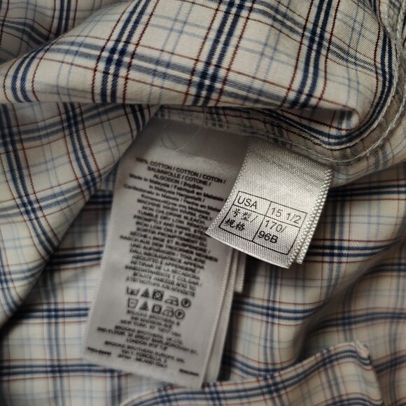 Brooks Brothers Milano Plaid Button Down Shirt Mens Medium 15.5-34 - Picture 5 of 8